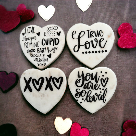 Valentine's Marble Heart Coasters